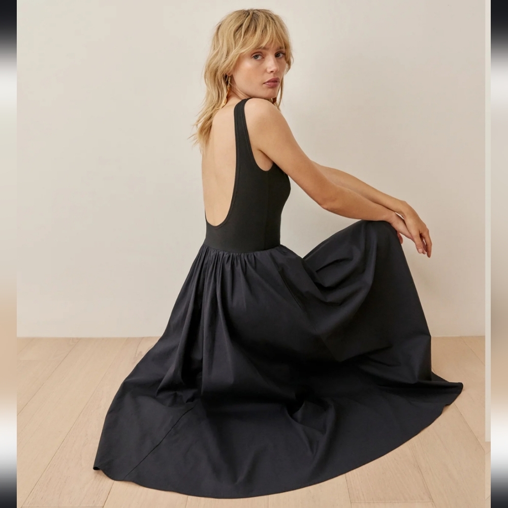Reformation Black Bond Dress (Medium)